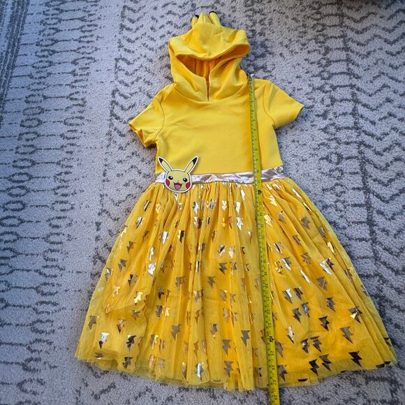Girls Pokemon Pikachu Dress Hoodie Tutu Sz Medium (7/8) - Picture 5 of 6